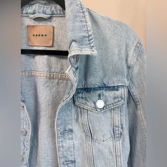 Blank NYC Light Blue Distressed Denim Jacket - Size Large - Picture 5 of 12